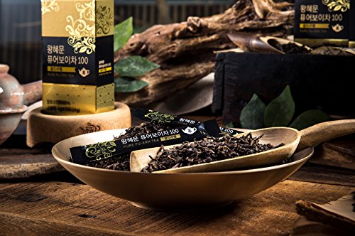[Dr. MOON] Dr. Wang Hye Moon`s Pure Pu-erh Tea 100 Gold Label (1g x 14 packets) – 100% Pure Pu-erh Tea from Yunnan Province, 1300-Days Fermented, High Antioxidant, Natural Metabolism Booster