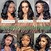 Body Wave 13x6 HD Lace Front Wigs Human Hair 200% Density Bob Wig Human Hair Pre Plucked Short Bob Wigs for Black Women Human Hair Glueless Frontal Wig Natural Black Loose Wave Wig 12 Inch Bob Wig