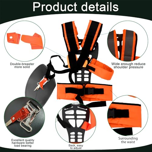 Freischneider Gurt,Schultergurt für Freischneider,Verstellbare-Doppel Schultergurt-Gepolsterter Gürtel Tragegurt,Freischneider Zubehör,Schultergurt für Rasenmäher,Freischneider