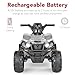 Best Choice Products 12V Kids Ride-On Electric ATV, 4-Wheeler Quad Car Toy w/Bluetooth Audio, 2.4mph Max Speed, Treaded Tires, LED Headlights, Radio - Gray