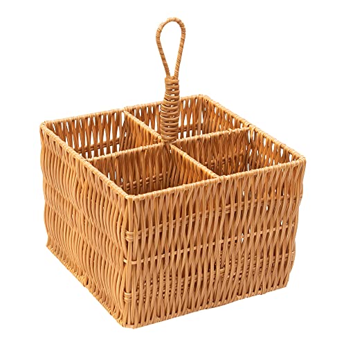 Mimo Style Cesto Porta Talher e Organizador, Possui 4 Compartimentos Produzidos em Fibra Natural, Fu