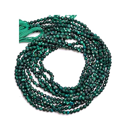 Malachite perles rondelle facettée 2mm pierre naturelle pour fabrication bijoux en vrac 5 brins
