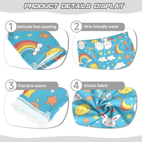 Rabbit Sunstar White Cloud Girls Leggings Athletic Pants Tights Stretch Bottom3