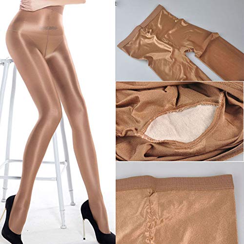 Medias sexys para Mujer, Tallas Grandes, Medias elásticas, Aceite Sexy, Brillo Brillante, Pantimedias, Hilos, Medias Marrones Brillantes, Danza, Fitness, Manguera Opaca (DA)