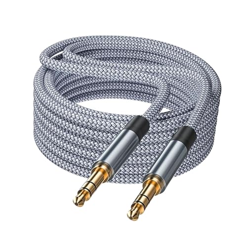 Image of Xelmorant 3.5mm Aux Cable 5m, Auxiliary Audio Cable Braided Stereo Mini Jack Male to Male Headphone Braided Auxiliary Cord for Headphones, iPods, iPhones, iPads, Home/Car Stereos, MP3 Player