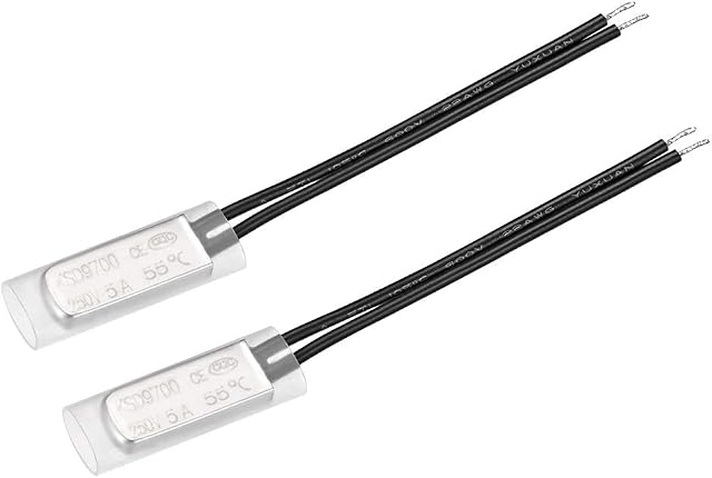 sourcing map KSD9700 Thermostat, 55 Normally Close Temperature Switch Thermal Switch, N.C 5A Metal Temperature Controller 2pcs