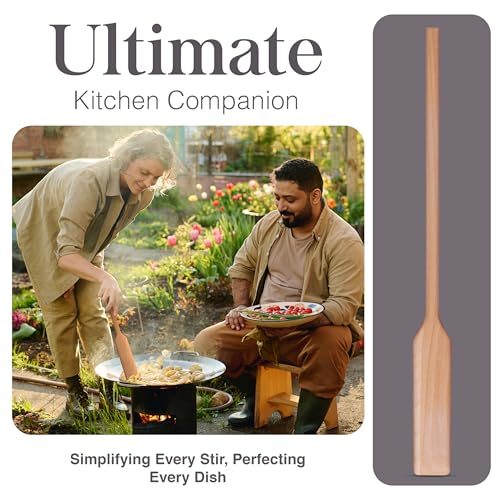 Spatule extra longue 60 cm en bois robuste anti-rayure - 7