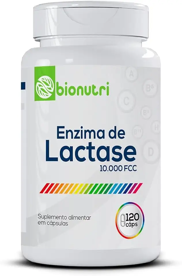 Lactose Enzima Lactase 120 Cápsulas 500mg Bionutri Para Intolerância a Lactose