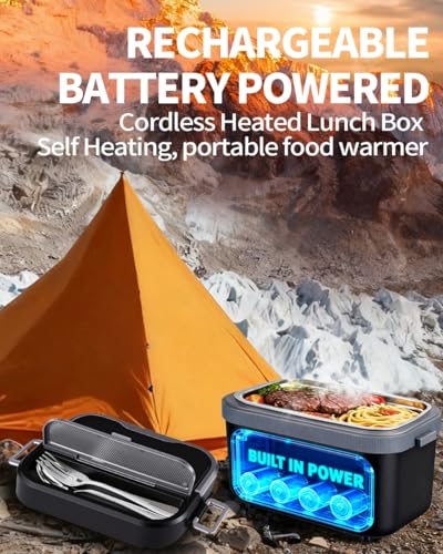 oofkit Electric Lunch Box For Adults(Men),Heated Lunch Box, Battery Powered Rechargeable,Self Heating Cordless,Portable Food Warmer For meals on the go — view 4