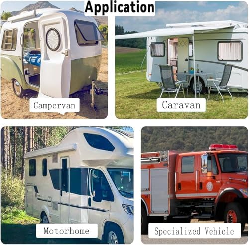 Rv Caravan Push Out Window - Double Layer Acrylic Glass with Sunshade, 65° Max Opening Angle, RV Exit Window for Motorhome - 500x350mm Camper Accessory