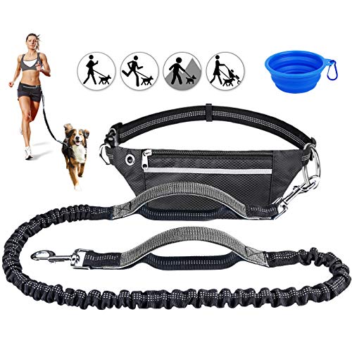 cyrico Hands Free Dog Leash for Running Training Walking, Extendable Bungee Dog Running