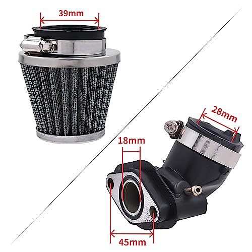 NIMTEK 50cc Carburetor for 49cc 50cc GY6 4 Stroke Scooter Taotao Go Kart Moped PD18J Engines 139QMB Carburetor with Air Filter Intake Manifold