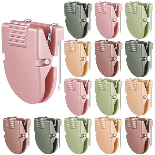Image of Feifeiya 15 Pcs Cubicle Clips for Fabric Panels,Maillard Color | Office Partition Wall Clips, 40-sheet Capacity for Notes Photos Memos, Metal Spring, Fits Cubicle Fabric Accessories