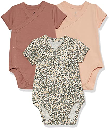Image of Amazon Essentials Unisex Babies' Cotton Short-Sleeve Side Snap Bodysuit (Previously Amazon Aware), Pack of 3