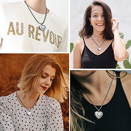 Locket Necklace – Personalized Heart Locket Necklace That Holds 2 Pictures for Women, Custom Photo Memorial Locket Jewelry for Mom Wife, Thanksgiving Anniversary Birthday Gifts2
