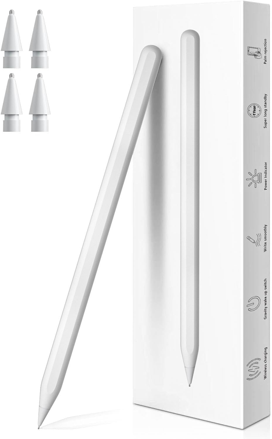 iPad Pencil 2nd Generation with Magnetic Fast Charging, Tilt Sensitivity, Same as Apple Pencil 2nd Gen, Stylus Pen Work for iPad Pro 11 in 1/2/3/4, iPad Pro 12.9 in 3/4/5/6, iPad Air 4/5,iPad Mini 6