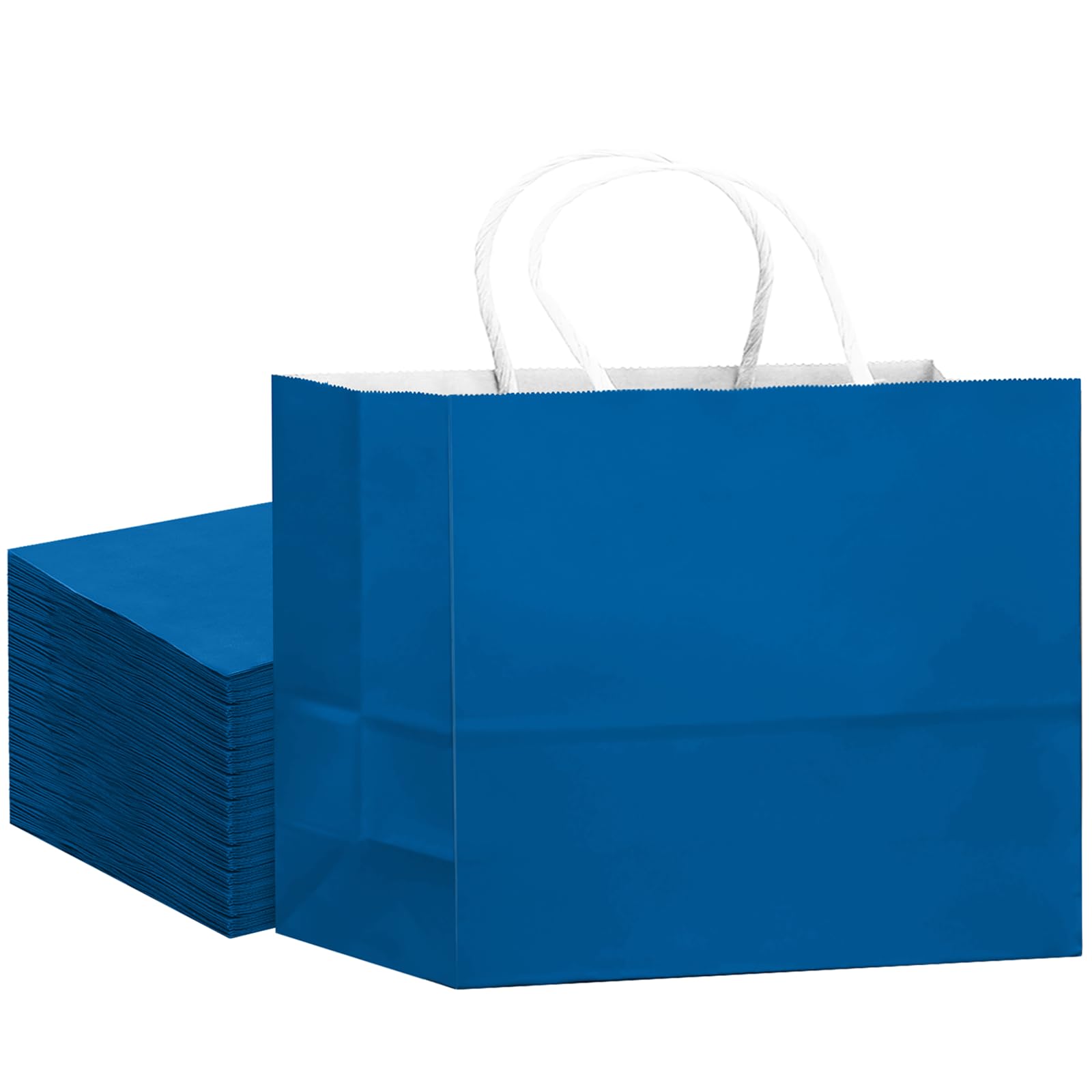 Gcardist 24PCS Large Gift Bag with Handles Bulk 13"x4.5"x10" Paper Gift Bags Cyan Bags Multiple Uses (32x11x25cm,Wide Large)