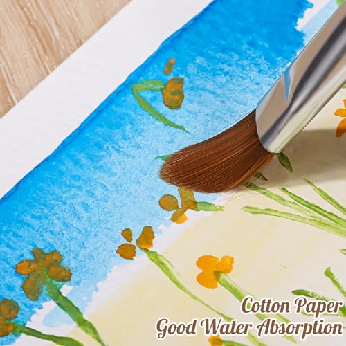 Image of 120 Sheets Watercolor Paper Bulk, 140 lb /300 GSM Cold Press Paper White Water Color Paper for Kids Child Students Adults Artists Drawing Valentine Gift Cards(2.5 x 3.5 inch)