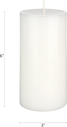 Miniatura 2 de Mega Candles 3 velas redondas blancas sin perfume, velas de cera de alta calidad vertidas a mano de 3 x 6 pulgadas, decoración del hogar,