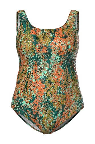 Maillot de bain à fleurs grandes tailles Ulla Popken décolleté rond pour vos séances de piscine