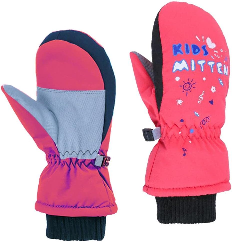 CALANDIS™ Kids Boy Girl Winter Warm Gloves Ski Windproof Thermal Snow Outdoor Mittens Pink XXS | Gloves & Mittens | Clothing | Winter Sports