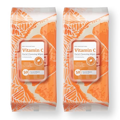 Image of Body Prescription Makeup Cleansing Wipes - Gentle and Effective Face Wipes, 1 Count (Pack of 2), Vitamin C