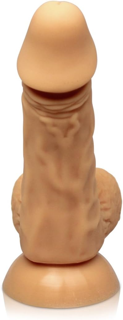 Seductive Silicone White 5'' Realistic Dildo with Balls - 100% Pure Medical Grade Silicone Beginner Lifelike Dong with Suction Cup - Luxurious and Body Safe Penis Shaped Sex Toy
