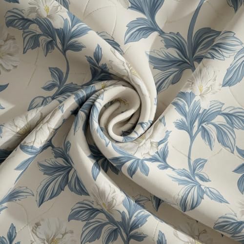 Image of Utopia Bedding Microfiber AC Comforter for King Size 220x240 cm - Lightweight, Skin-Safe & Hotel-Style Quilted Blanket with Floral Print Blue