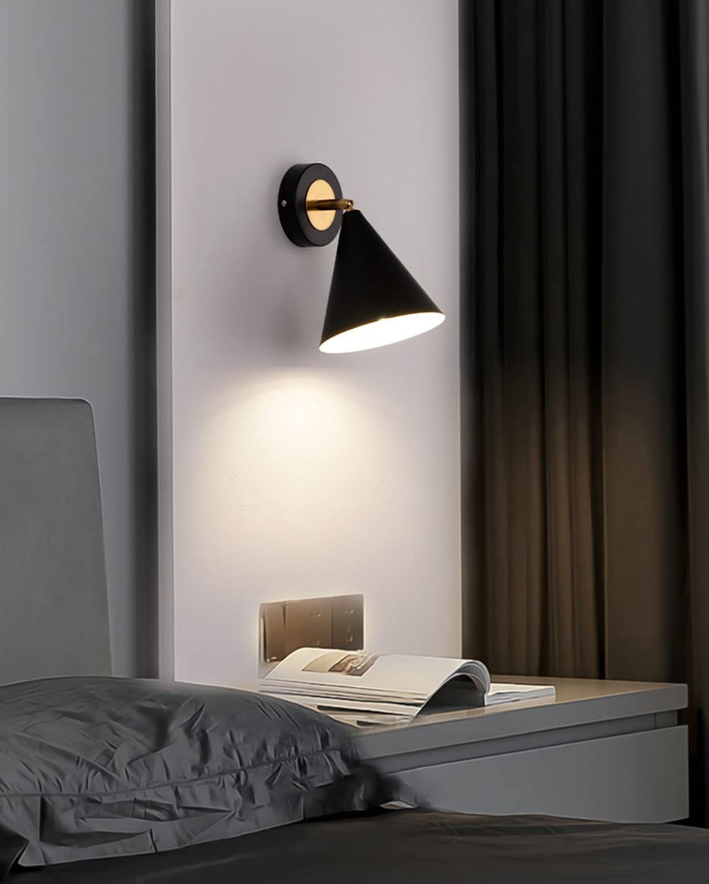 モダンな壁取り付け用燭台, モダンなLED寝室のベッドサイド