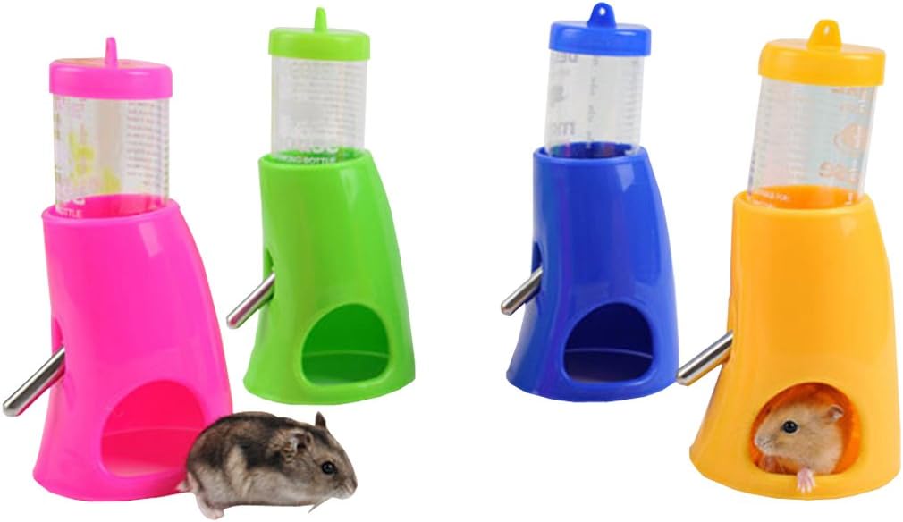 S-Lifeeling Hamster Fountain Water Bottle Holder Dispenser Food Container Cool Room Mice Random Color