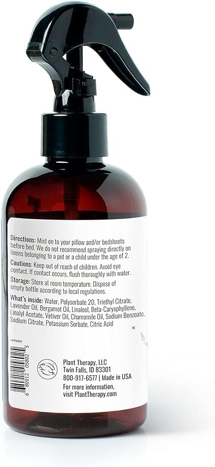 Plant Therapy Blissful Dreams Lavender Pillow and Linen Mist and Room Spray, for Relaxation & Sleep, Powered by Essential Oils Like Lavender & Roman Chamomile, Aromatherapy Sleep Spray, 8 oz