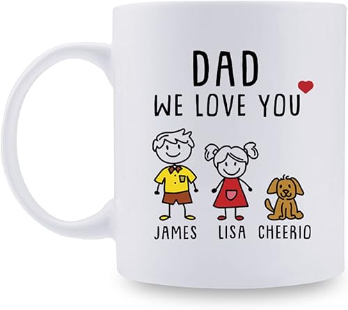 Regalos personalizados para papá de hija e hijo taza divertida del día del padre regalos personalizados para el día del padre taza de café divertida