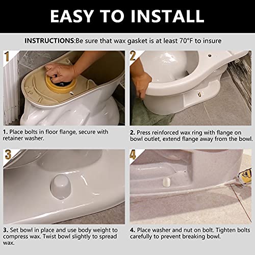 Boeemi Extra Thick Wax Ring Toilet,With Flange And Bolts For Reinstallation Of The Toilet, Fits 3-Inch Or 4-Inch Waste Lines(2 Pcs) #TOP3