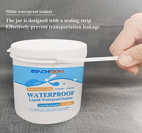 Liquid Waterproof Sealant, Endhokn Wall, Bathroom, Roof, Etc Indoor And Outdoor Water-Based Waterproof Coating 35 Ounces White #TOP5