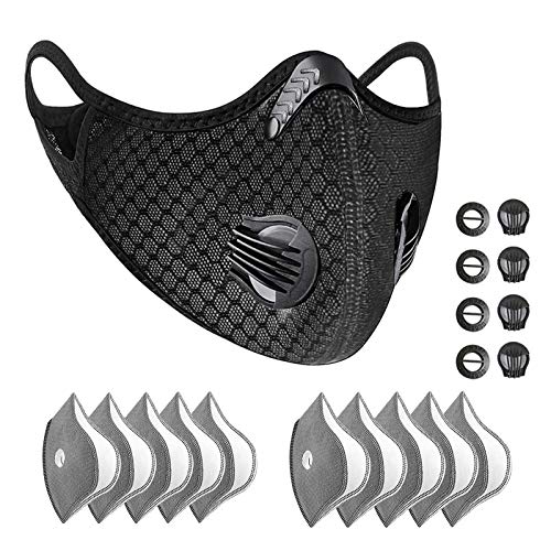 RURING Escudo facial a prueba de polvo para bicicleta con filtros de carbón activado y válvulas para correr, ciclismo, deportes al aire libre Cover