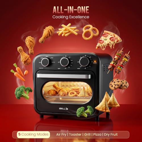 Image of iBELL 24L Air Fryer Oven For Home Kitchen, 6-in-1 Functionality, Bake, Grill, Toast, Pizza & Dehydrate, Adjustable Temperature Control & Timer | 2-Year Warranty | Black