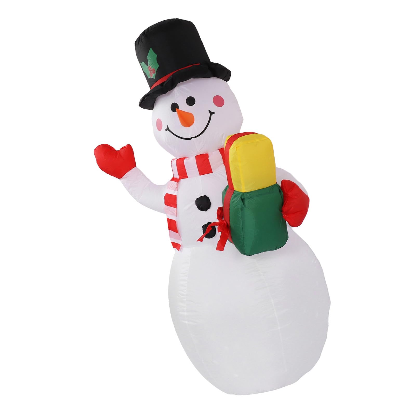 Bonhomme de Neige Gonflable de Noël avec Lumières LED, Décor Extérieur Festif pour Cour, Jardin et Pelouse (Prise UE)