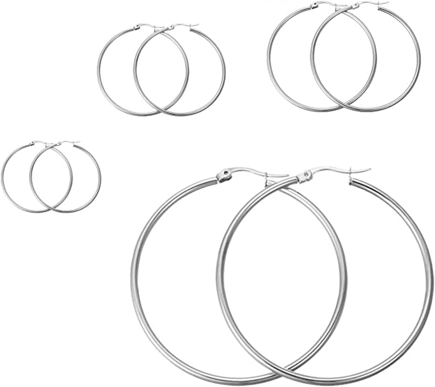 Hoop Earrings for Women, Huggie Hypoallergenic Cartilage Piercing Earrings Set