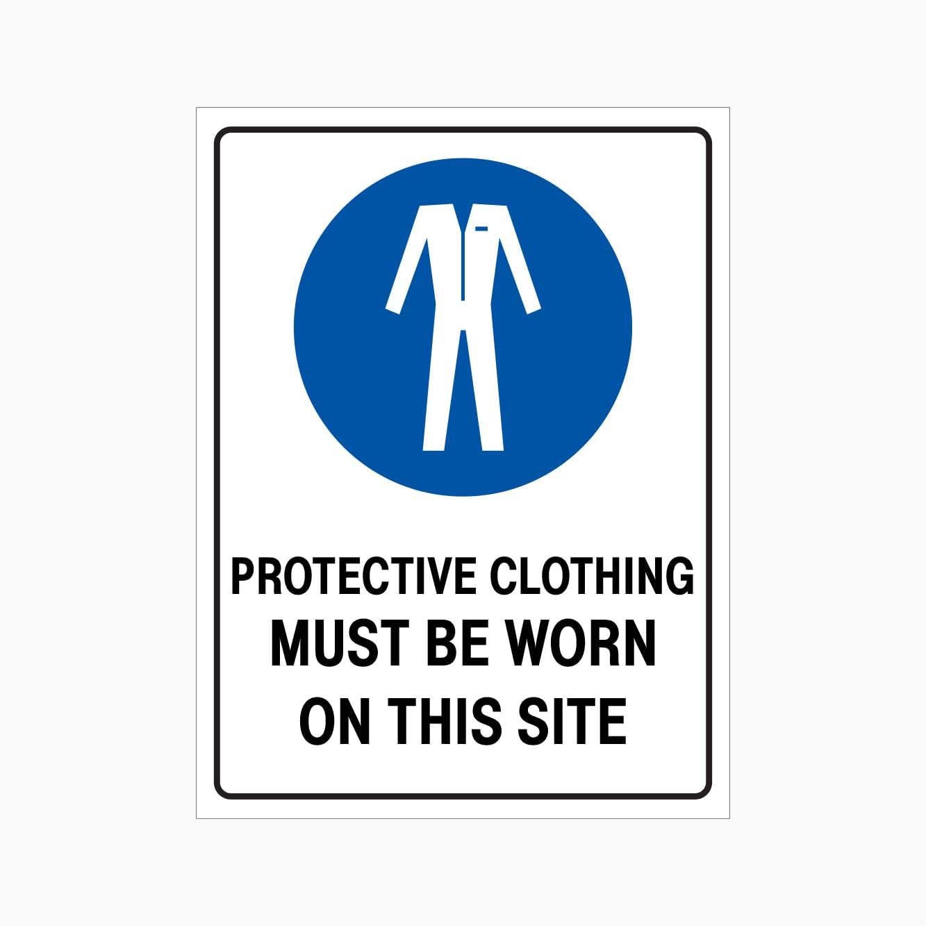 PROTECTIVE CLOTHING MUST BE WORN ON THIS SITE Sign Workplace Metal Tin Sign 8 x 12 inch for Industrial & Commercial Series