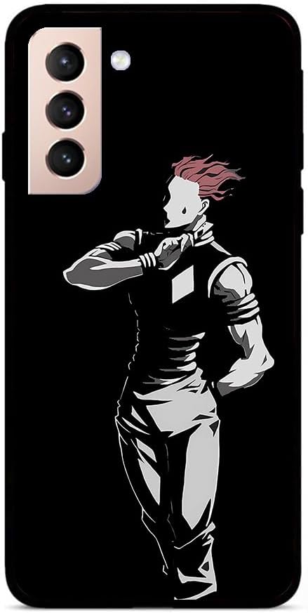 PONNYC Black Slim Soft Matte Durable Rubber Silicone TPU Fundas Fit Cover Case for Samsung Galaxy S21 Hisoka Anime 10