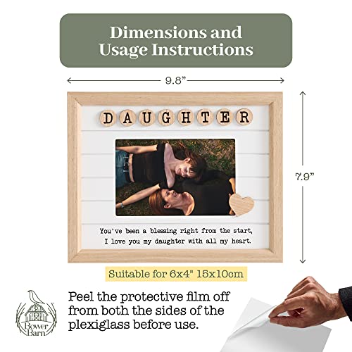 Bower Barn Daughter Gifts - Daughter Picture Frame - Birthday Gifts For Daughter From Mom Or Dad - Mother And Daughter Gifts For Daughter In Law, Step Daughter - Picture Frame, Keychain And Card #TOP5