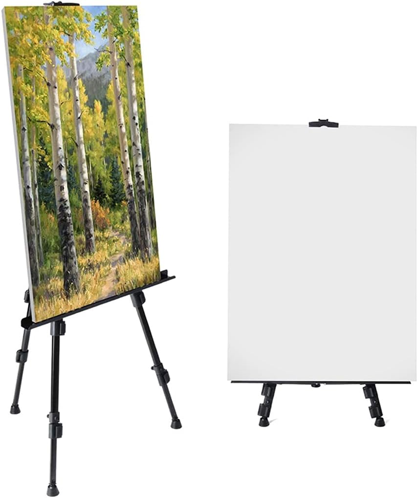 HBJWOV Adjustable Metal Sketch Easel Stand Foldable Travel Easel Aluminum Alloy Easel Sketch Drawing for Artist with Carry Bag