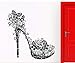 Produktbild High Heel Schuh Aufkleber Schmetterlinge Wirbelt Blume Mode Wandaufkleber Home Schlafzimmer Kunstwand Schönheit Salon Decor 42X43 cm