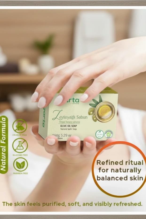 Handmade Olive Oil Soap Bar – Natural Botanical Cleansing Soap for Skin & Hair Care, Vegan Clean Formula – 5.29 oz - Image 7