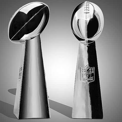 Image of Spire Designs Lifesize Fantasy Football Trophy - Chrome Replica Championship Trophy - First Place Winner Award for League - Real Size Football Award