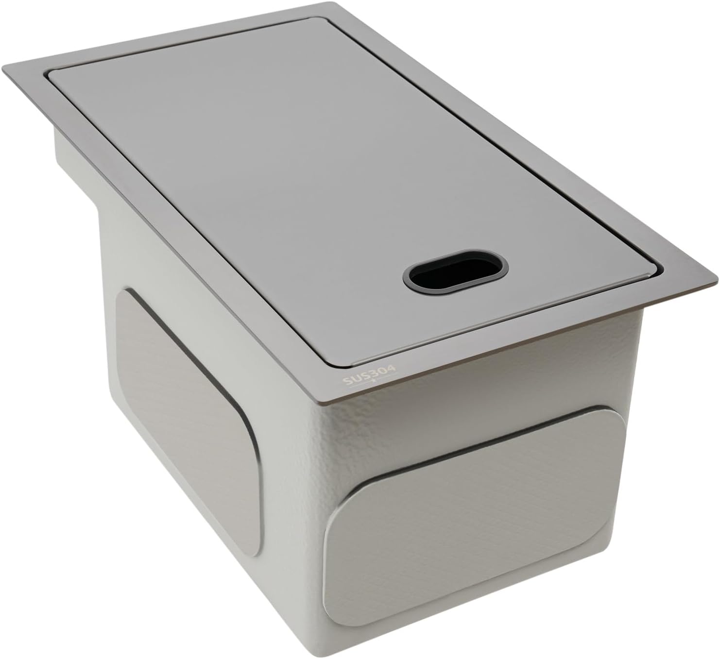 Stainless Steel Utility Sink,Workstation Ledge Top Mount Square Single Bowl Kitchen Bar Sink with Cover For Kitchen Yard Office Bar (Black 1)