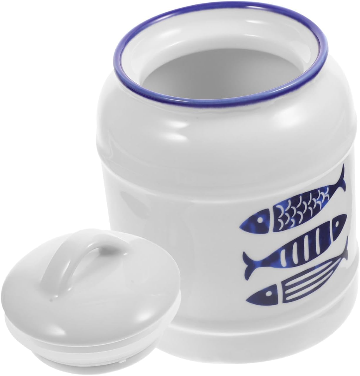 Ceramic Grain Oil Canister with Airtight Seal Multipurpose Kitchen Storage Container for Sugar Flour Snacks Dry Food Organizer with Wide Mouth Lid for Freshness and Countertop Use