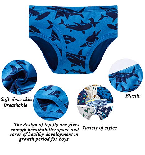 Boboking Little Boys Briefs Dinosaur Truck Toddler Kids Underwear (Pack Of 6) 7/8Y #TOP1