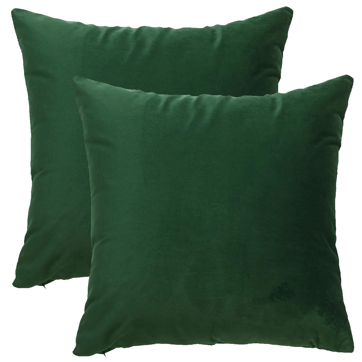 GONOVE Cushion Covers 40x40cm Decorative Modern Throw Pillow Case Pack of 2 Velvet Soft Pillow Cushion Covers Square Dark Green Pillowcase for Livingroom Sofa Bedroom