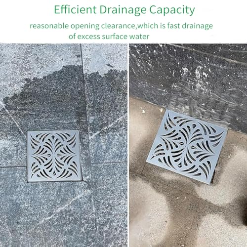 Decorative Floor Drain, Square Pattern, Anti-Corrosion and Durable for Garden and Basement Drainage Systems miniatura 2